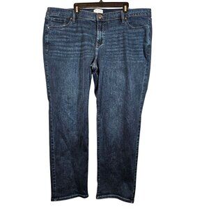 Lane Bryant Womens Size 24 Mid Rise Magic Waistband Straight Leg Jeans dark wash